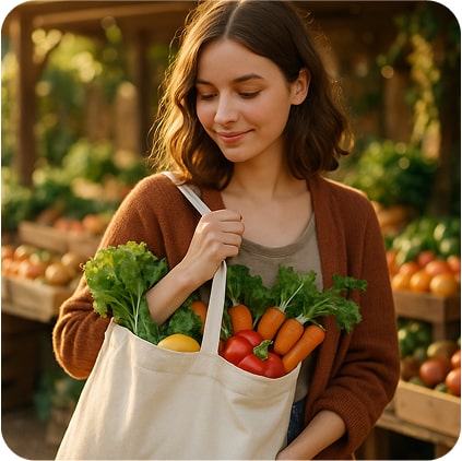 woman with shopping bags illustration